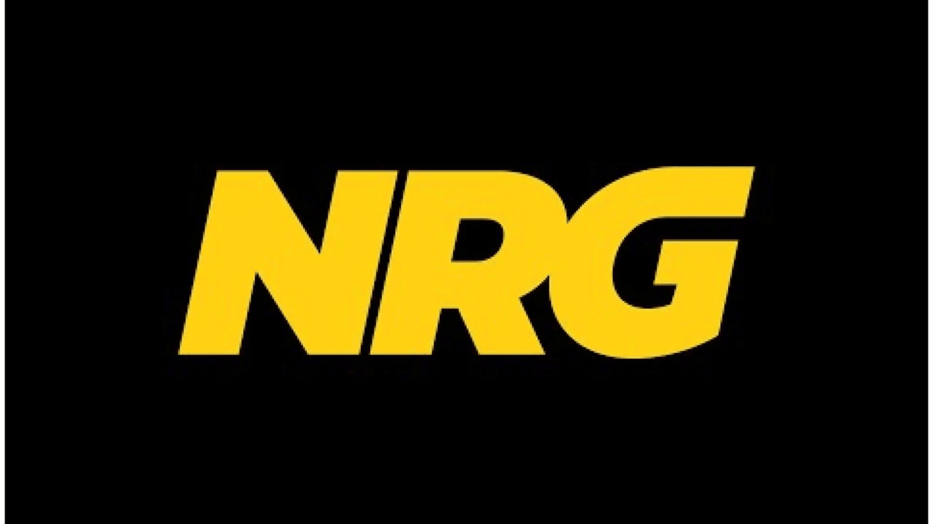 Bold yellow letters spelling NRG on a solid black background.