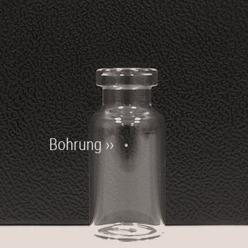 Bore hole medical vial